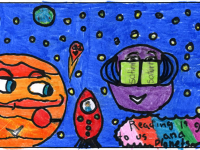 Satern reading to jupiter and Earth.