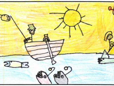 the old man fishing for fish