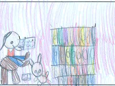 The Library with the Girl and the kitty