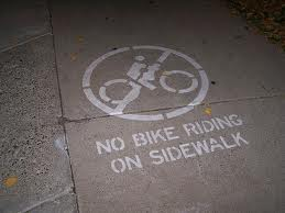 Bicycle Riding on the Sidewalk is Prohibited