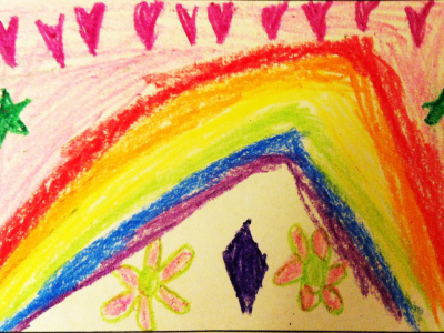 Rainbow, Hearts and Flowers